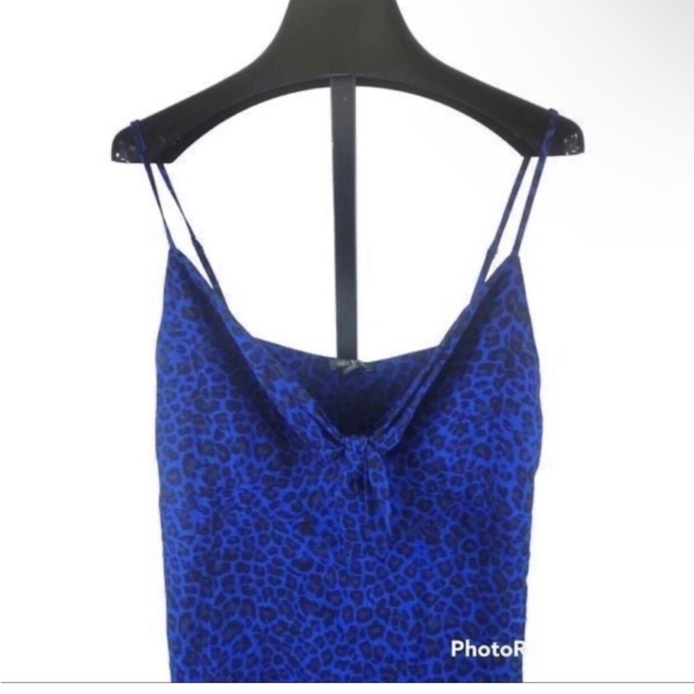 NWT Wild Fable Royal Blue Cheetah Slip‎ Mini Dress Size Medium - Picture 3 of 6